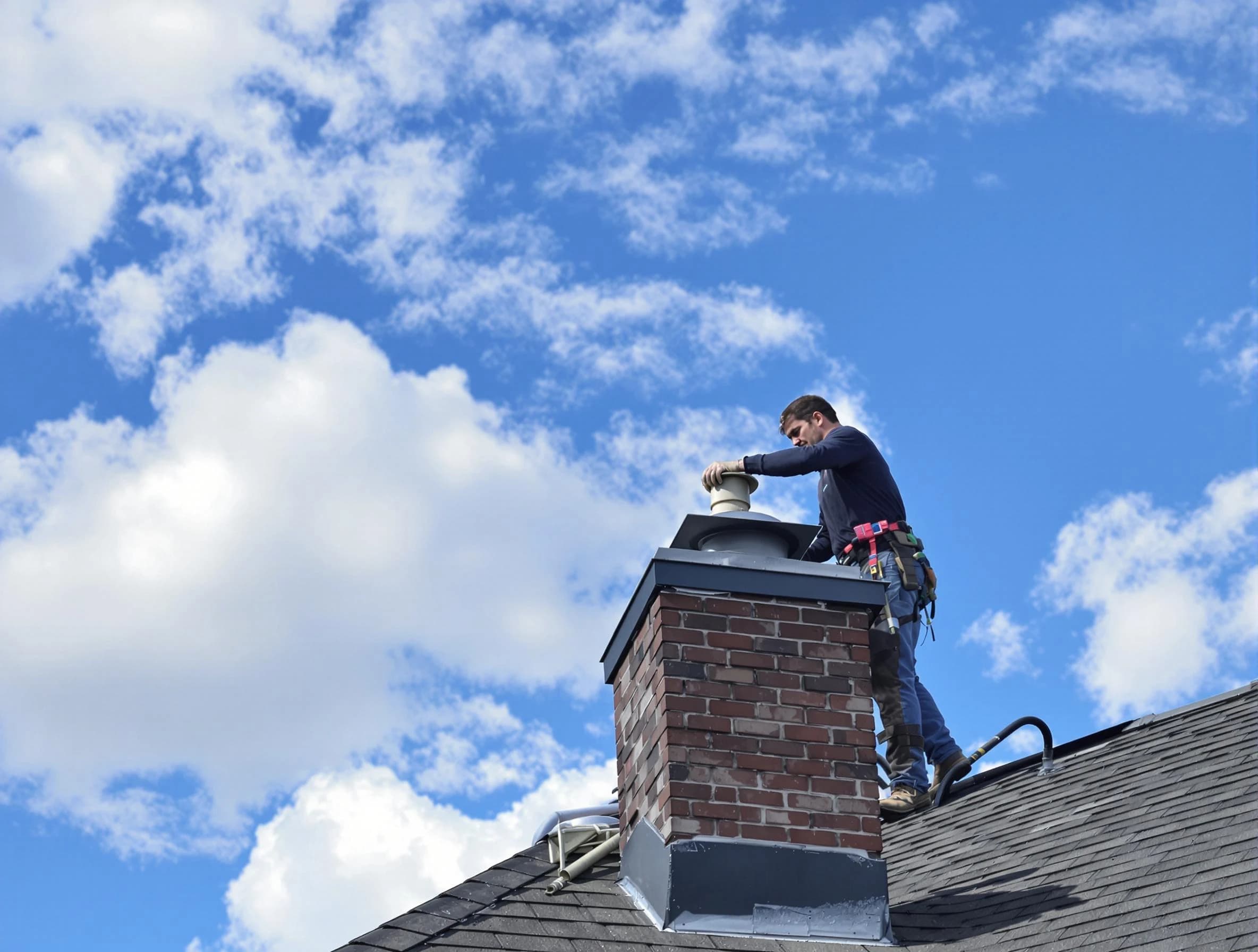 Sheridan Chimney Sweep installing a sturdy chimney cap in Sheridan, CO