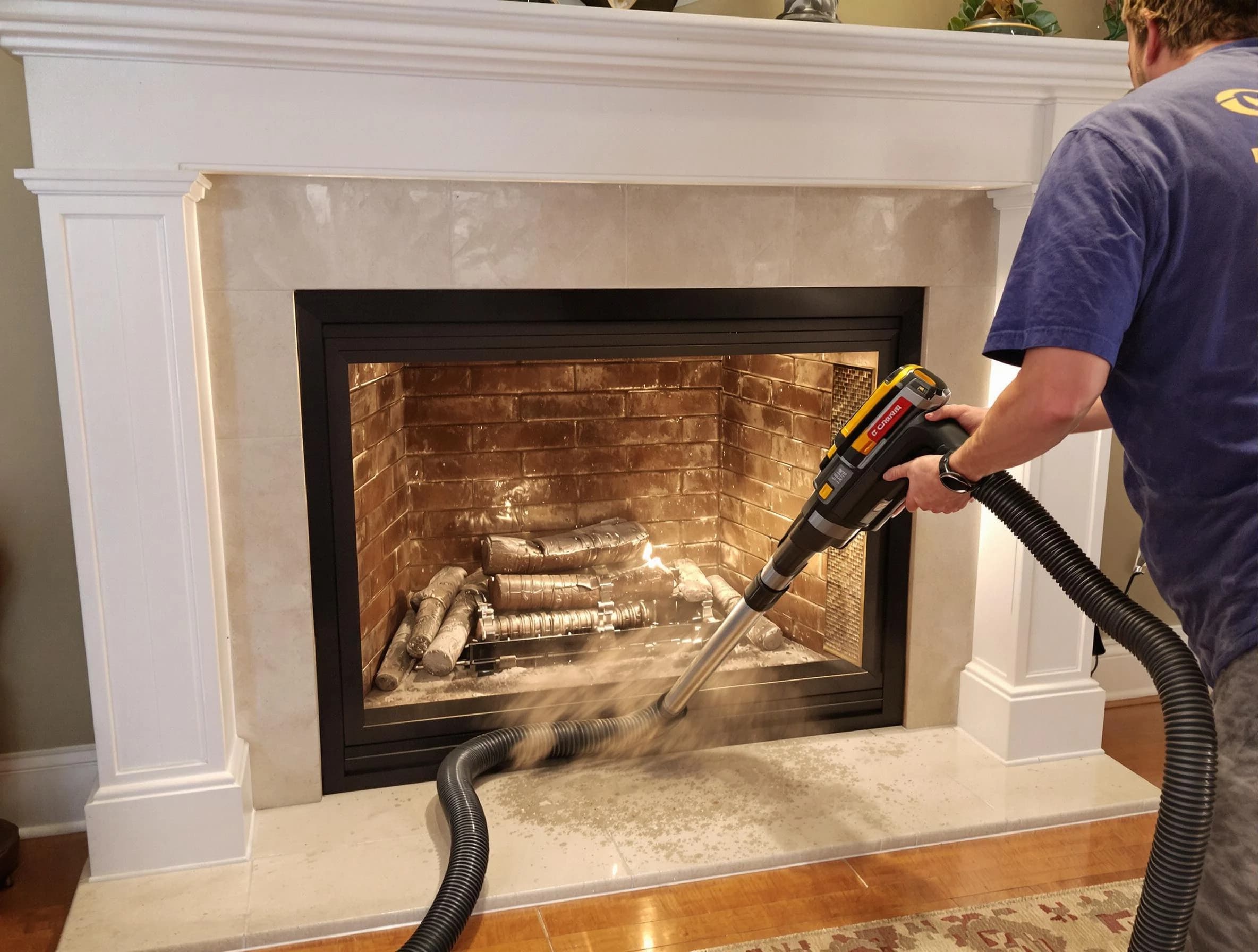 Fireplace cleaning performed by Sheridan Chimney Sweep in Sheridan, CO