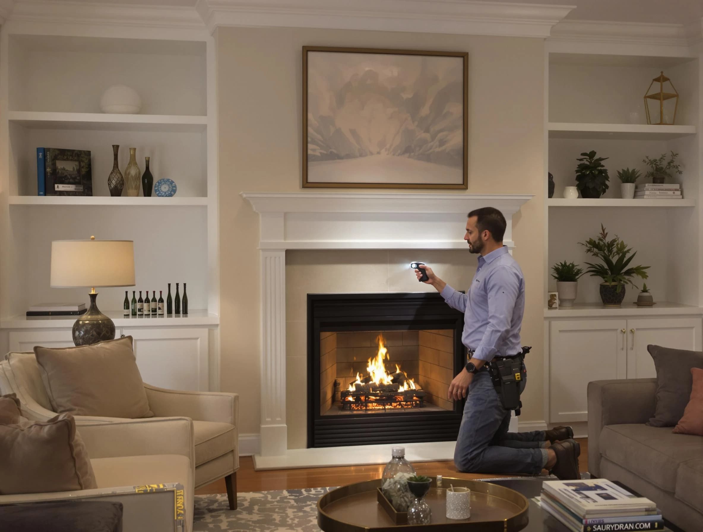 Sheridan Chimney Sweep conducting a fireplace safety inspection in Sheridan, CO