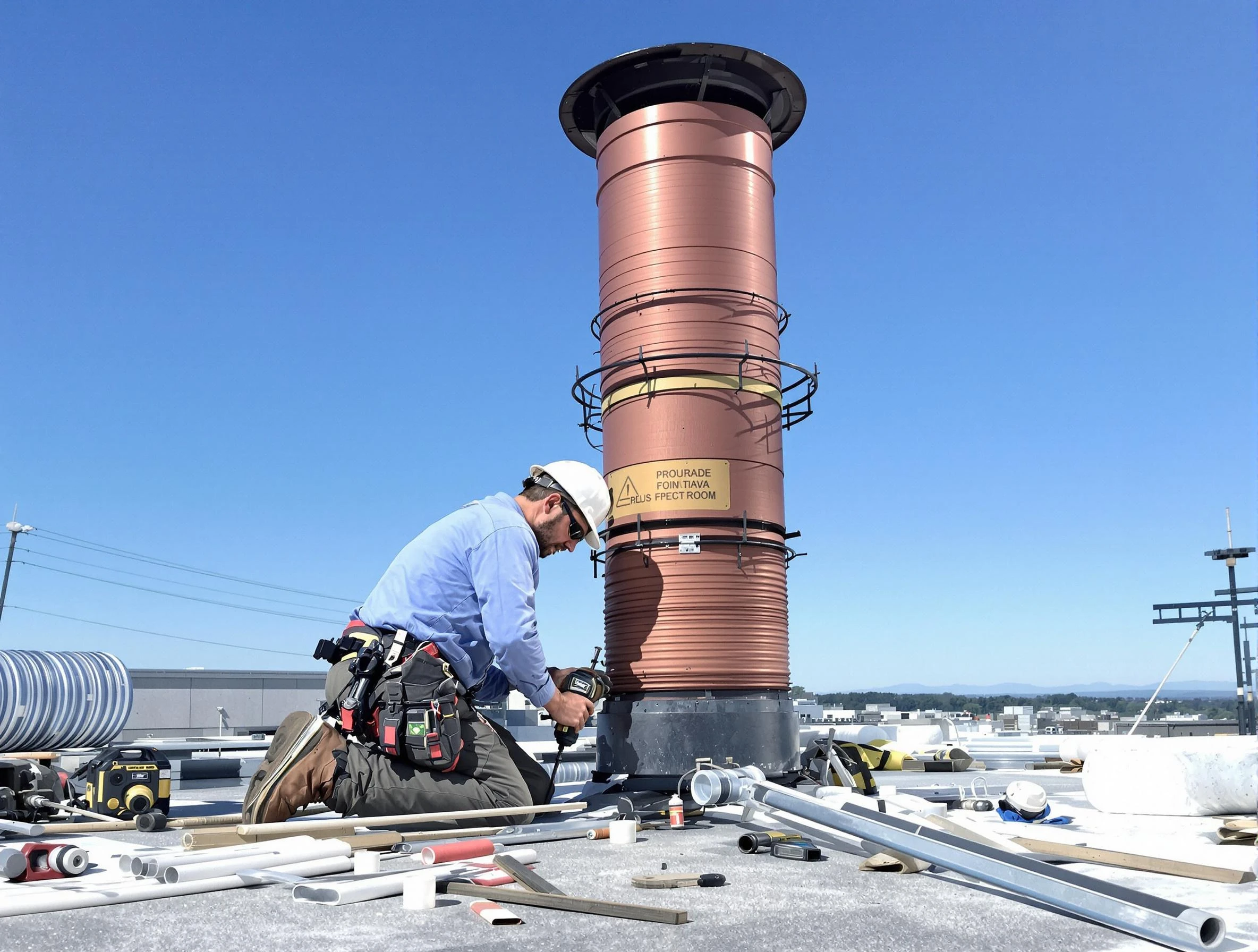 Installed chimney liner by Sheridan Chimney Sweep in Sheridan, CO